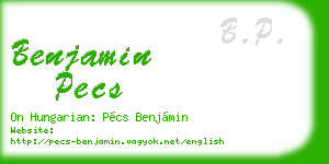 benjamin pecs business card