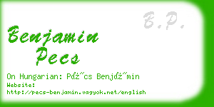 benjamin pecs business card